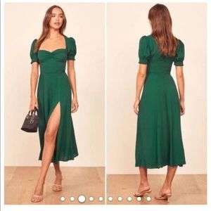 •Reformation• Lacey Smocked Sleeve Dress Size 0